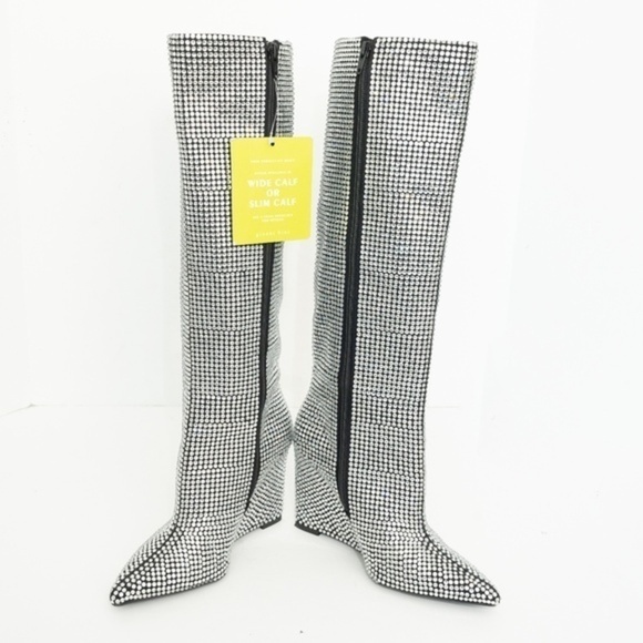 Gianni Bini. GaborTwo Rhinestone Pointed Toe Tall Wedge Boots.